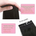 thumbnail image 4 of Benehair Clip in 100% Remy Human Hair Extensions Fluffy Hair Pad Invisible Hairpiece Topper Thickened Soft Thin Hair Black 3 Pieces, 4 of 10