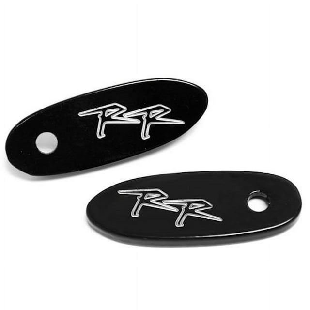Krator Mirror Block Off Base Plates Logo Engraved Black Compatible with 1998-2003 Honda CBR 954RR / Fireblade