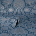 thumbnail image 3 of Brewster Home Fashions Brewster Bamburg Dark Blue Floral Wallpaper, 20.5-in by 33-ft, 56.38 sq. ft., 3 of 5