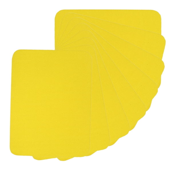 Uxcell 15Pcs Parches de Tela Termoadhesivos 5x4 pulgadas Kit de Parches de Algodón 100% para Ropa y Pantalones Amarillo