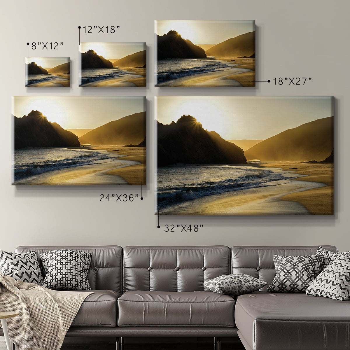 Wexford Home Sunset At Big Sur Premium Gallery Wrapped Canvas, 40" x 60" - Ready to Hang