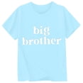 thumbnail image 3 of FASHOFT Girls Shirts Big Brother Theme Letter Printed Round Neck Short Sleeve Soft Fabric Family Matching Casual Daily Outdoor Kids Leisure Wear Girls Fashion Tops Light Blue 6-7 Years, 3 of 3