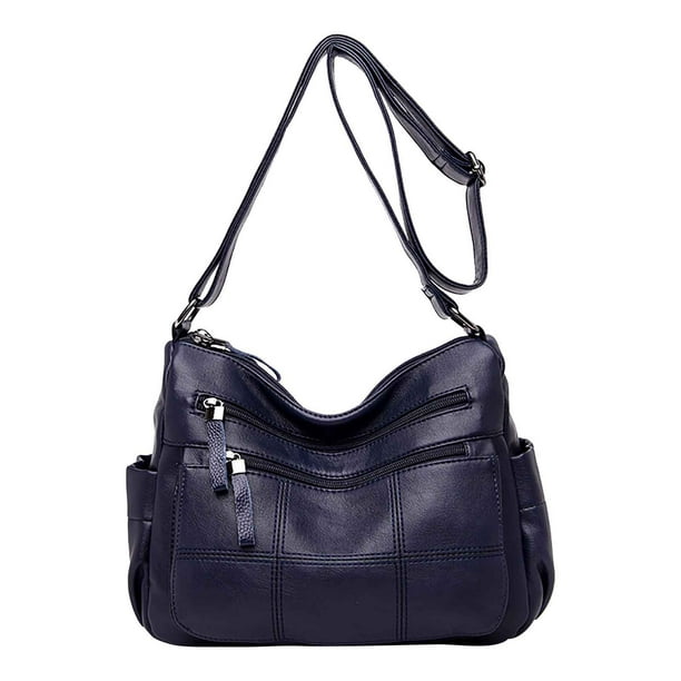 Nuevo Bolso Bandolera de Un Solo Hombro de Piel de Gran Capacidad con Múltiples Compartimentos para Mujer