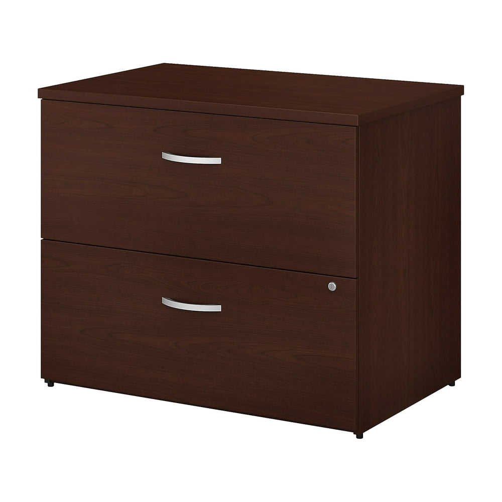 Bush Business Furniture 2-Drawer Lateral File Cabinet Locking Letter/Legal Cherry 35.67W 