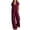 Wine, variant on QIYAGBSA Jumpsuits for Women Cotton Linen Short Sleeve Zip Front Wide Leg with Pockets Soft Casual (White, L)