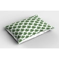 thumbnail image 2 of Ambesonne Tropical Pillow Sham 2 Pack, Hand Drawing Jungle Leaf, 30"x20", Fern Green Dark Green, 2 of 3