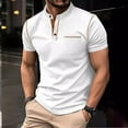 thumbnail image 2 of ZCFZJW Mens Workout Polo Shirts Casual Solid Color Summer Short Sleeve Button Down Golf Shirts Loose Lightweight Comfy Moisture-Wicking Pullover Tops with Pocket White XXL, 2 of 6
