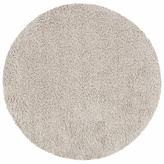 SAFAVIEH Venus Elijah Solid Plush Shag Area Rug, Taupe, 8' x 8' Round