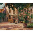 thumbnail image 2 of Victor Charreton 24x20 Black Ornate Framed Double Matted Museum Art Print Titled: French Courtyard, 2 of 5