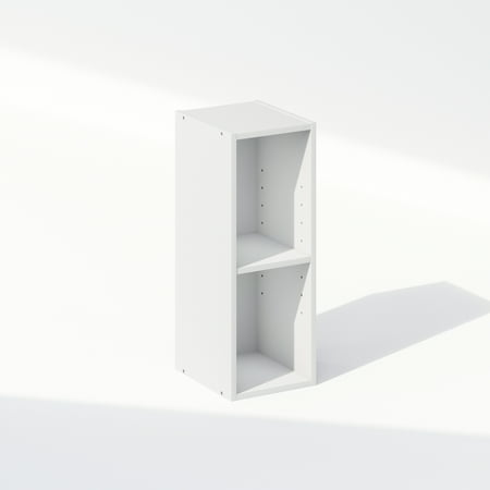 Furinno Reed 2-Tier Multipurpose Clothing & Closet Storage Organizer Shelf, 8-Inch Width, White