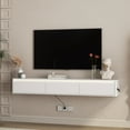 thumbnail image 5 of Floating TV Stand Wall Mounted Storage Cabinet with Led Lights & Power Outlet for Living Room,White, 5 of 7