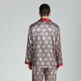 thumbnail image 1 of 2025 New Men's Long Sleeve Silk Satin Classic Printed Pajama Set Luxury Silk Pajama Pajama Set, 1 of 5