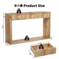 thumbnail image 3 of PHOYAL Fluted Natural Console Table with 3 Drawers, Entryway Table with Storage Shelf, Narrow Wood Sofa Table for Hallway Living Room, 3 of 8