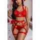 thumbnail image 2 of Coordinado Tanga Brassier Sexy Lenceria Para Mujer 5 Piezas Modelo Rojo Talla M, 2 of 4