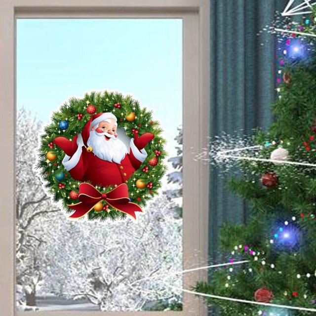 Christmas Sticker Decoration Living Wall Sticker Santa Merry Room PVC Wall Sticker