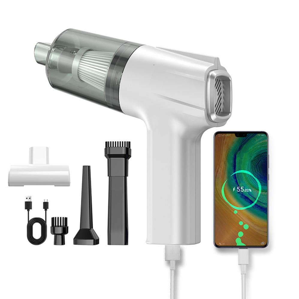 COM1950s Wireless Car Vacuum Cleaner Mini Vacuum, Wireless Handheld Car Vacuum Cleaner Rechargeable, Strong Suction, 3 In1 Buster & Blower & Hand Pump, Dry Use for Car, Keyboard