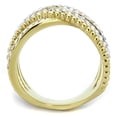 thumbnail image 2 of Two-Tone IP Gold (Ion Plating) Stainless Steel Ring with Top Grade Crystal in Clear for Women Clear Stone Color Style TK2252 Size 8, 2 of 3