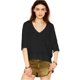 thumbnail image 1 of Free People - Blusa para mujer con diseño de luna creciente, color negro, XS Free People Pull-over, 1 of 2