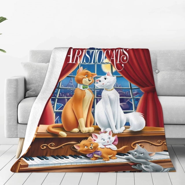 Manta suave de Los Aristogatos para sofá, manta de franela extra suave, manta de aire acondicionado para siestas, regalos para mujeres