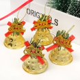 thumbnail image 1 of Paquete de 4 mini lazos navideños con campanas, para árbol de Navidad, suministros de decoración para fiestas, decoración del hogar, accesorios para colgar árboles de Navidad (dorado), 1 of 5