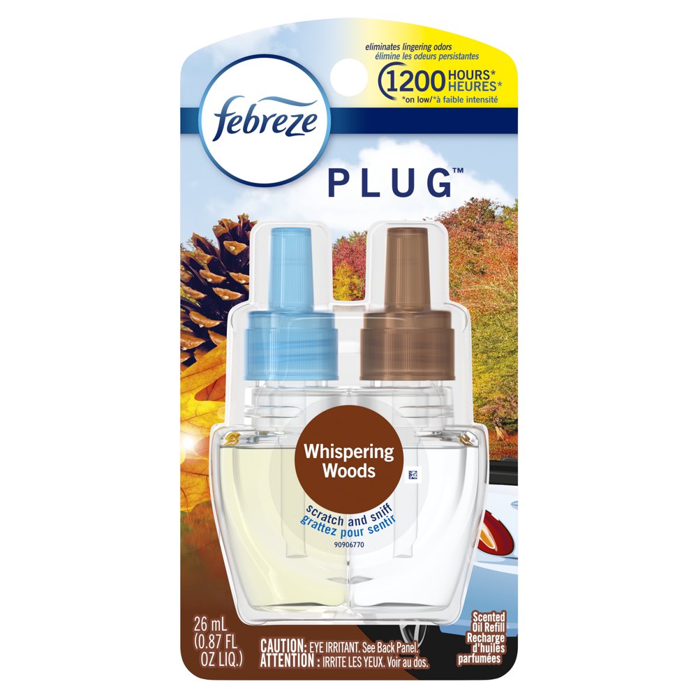 Febreze Plug OdorEliminating Air Freshener Refill, Whispering Woods, 1