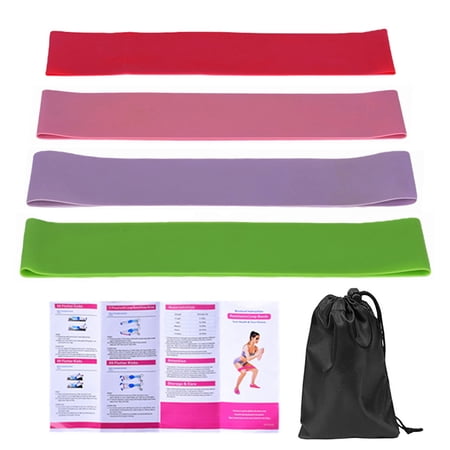 Arealer Pack of 4 Exercise Resistance Loop Bands Latex Gym Strength Training Loops Bands Workout Bands Physical Therapy Home Fitness Physical Therapy