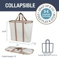 thumbnail image 7 of CleverMade Collapsible Fabric Laundry Hamper Premium, Cream Herringbone, 2 Pack, 7 of 7