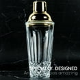thumbnail image 2 of Glass Cocktail Shaker, JOYCEMALL 14.5 Ounce Cut Crystal Shaker with Stainless Sealing Steel Cap & Strainer, for Home Use & Bar Whisky - Gold, 2 of 6
