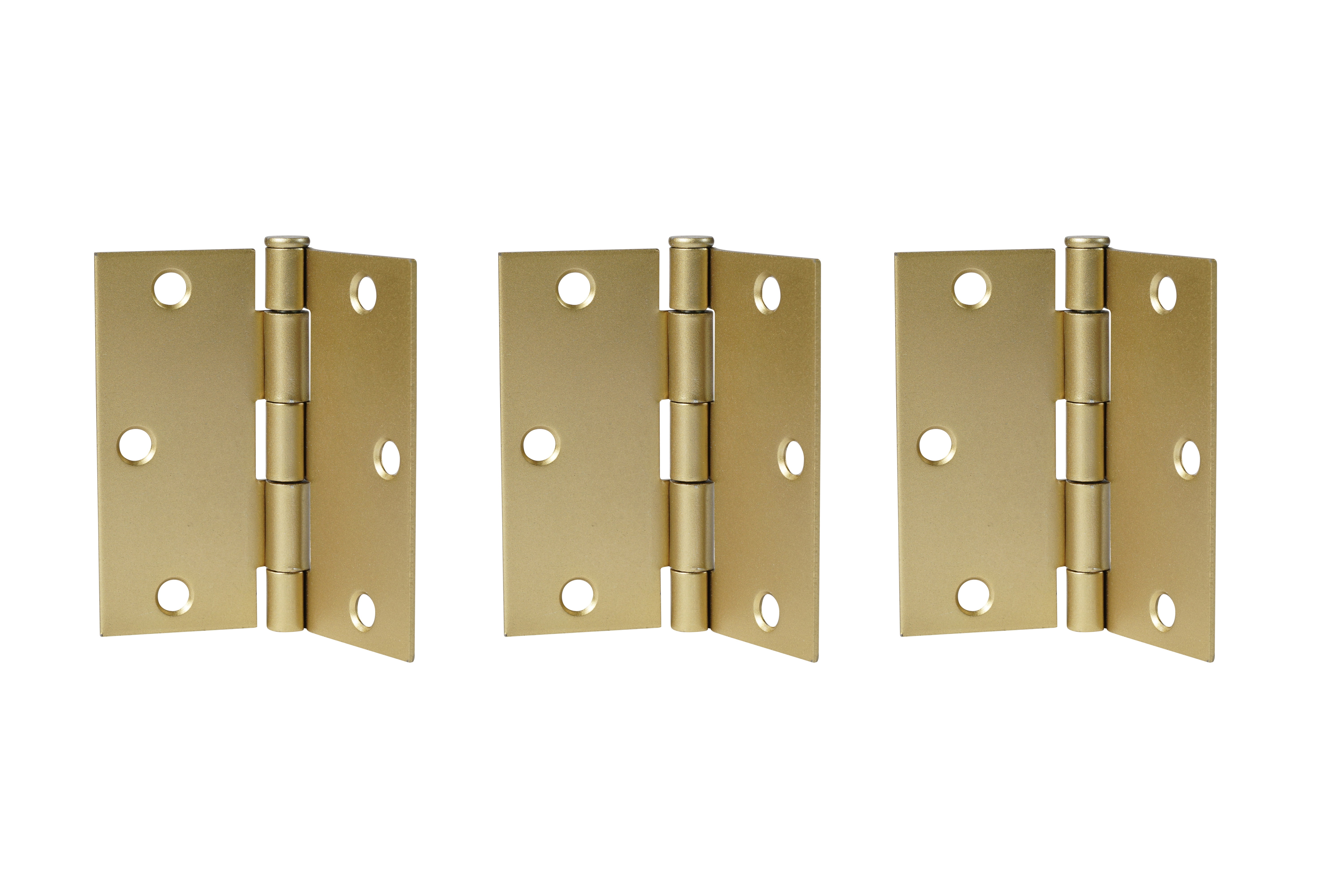 Bulldog Hardware Square Corner Hinge, 3 Pack, Brass