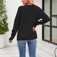 thumbnail image 4 of Duoif Sweaters for Women, Women's Fashion Casual Solid Color Round Neck Autumn and Winter New Loose Pullover Sweater Womens Sweaters Black S, 4 of 14