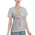 thumbnail image 2 of Women's Basic Short Sleeve T-Shirt Sailor Moon Moon Hare, 2 of 6