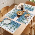 thumbnail image 5 of Spring Flower Placemats Set of 8, Watercolor Blue Flowers Leaf Butterfly Gradient Blue Non-Slip Place Mats Washable Table Mats for Kitchen Dining Table Decorations Indoor/Outdoor, 5 of 9