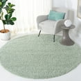 thumbnail image 3 of SAFAVIEH Laguna Neven Plush Solid Shag Area Rug, Light Sage, 8' x 8' Round, 3 of 10