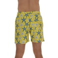 thumbnail image 3 of Whiskey and Oak Men’s Swimming Trunks Shorts with Pockets Quick Dry Bathing Suit (Citron - Starfish, X-Small), 3 of 3