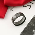 thumbnail image 3 of Stainless Steel Black Polished 8mm Arabic Calligraphy Allah Ring Islamic God's Messenger Scripture Amulet Band for Muslims Arabs Religious Islam Quran Jewelry for Men Women, Size 8, 3 of 7