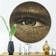 thumbnail image 2 of Designart 'Close Up Aging Eyes' Farmhouse Wood Wall Clock, 2 of 5