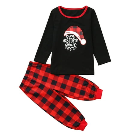 

Baby Girl Clothes Kids Boys Girl Plaid Tops Pants Family Pajamas Sleepwear Matching Christmas Sets