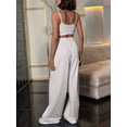 thumbnail image 4 of Conjuntos Casuales de Dos Piezas para Mujer, Camiseta Sin Mangas con Cuello en V y Cintura Elástica, Chándal de Verano con Bolsillo. XL, 4 of 8