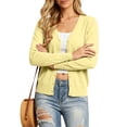 thumbnail image 2 of Garbnen Women Cardigan Sweater Lightweight Button Down Sweater Tops for Women Long Sleeve V Neck Open Front Knit Trendy Clothes Yellow S, 2 of 6