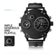 thumbnail image 4 of Reloj Impermeable De Cuarzo Oulm Two Time Zone Color Del Fondo Azul, 4 of 5