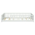 thumbnail image 5 of Miniyam Wood Twin Size Floor Bed with Built-in Book Storage Rack for Toddler, White, 5 of 7