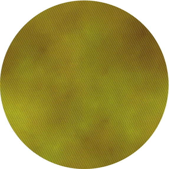 Ahgly Company Machine Washable Indoor Round Transitional Dark Yellow Green Area Rugs, 3' Round