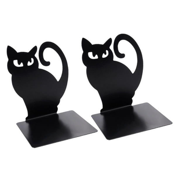 Paquete de 2 sujetalibros con forma de gato, organizador de libros con forma de animal, sujetalibros decorativos. Estilo A