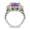 thumbnail image 2 of 925 Sterling Silver With Real 14kt Amethyst Ring Size: 6; for Adults and Teens; for Women and Men, 2 of 6