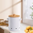 thumbnail image 4 of TISHITA Potato Storage Tins Food Storage Container Aerating Holes Kitchen Storage Canister Vegetables Storage Bin for Farmhouse Decor White Medium, 4 of 7
