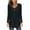Black, variant on Pntutb Womens Solid Round Neck Button Pleated Pullover Long Sleeve Top Blouse Black XL