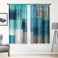 thumbnail image 1 of Turquoise Kitchen Curtains 63 Inch Length Abstract Window Curtains Over Sink Set of 2, Teal Contemporary Curtain for Bedroom Living Room, Modern Kitchen Decor 42x63 Inch, 1 of 7