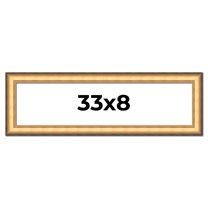 33x8 Frame Gold Plein Aire Solid Wood Picture Frame Width 2 Inches | Interior Frame Depth 0.5