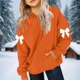 thumbnail image 4 of breaise Bow Hoodie for Girls Casual Oversized Long Sleeve Drop Shoulder Fleece Hooded Pullover Sweatshirt, 4 of 5