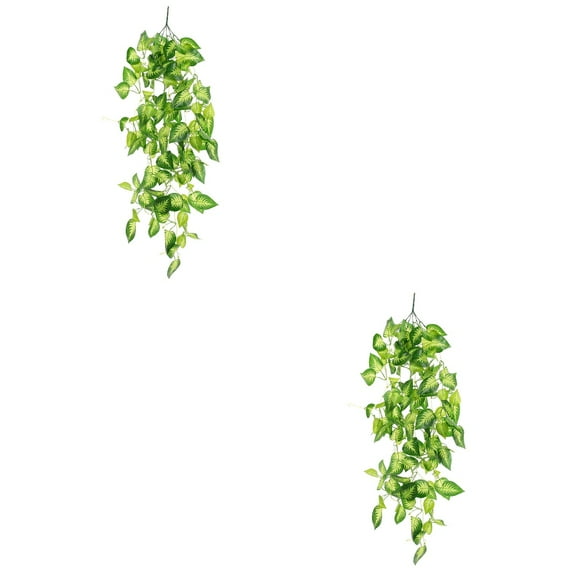 2 Pieces Indoor Plant Simulation Hanging Basket Green Decorative Effect